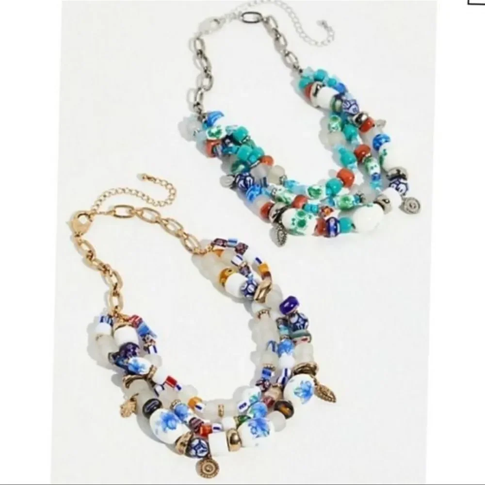❤️🔥NWT Free People Shaker Shakra Layered Beaded Necklace - Picture 3 of 5